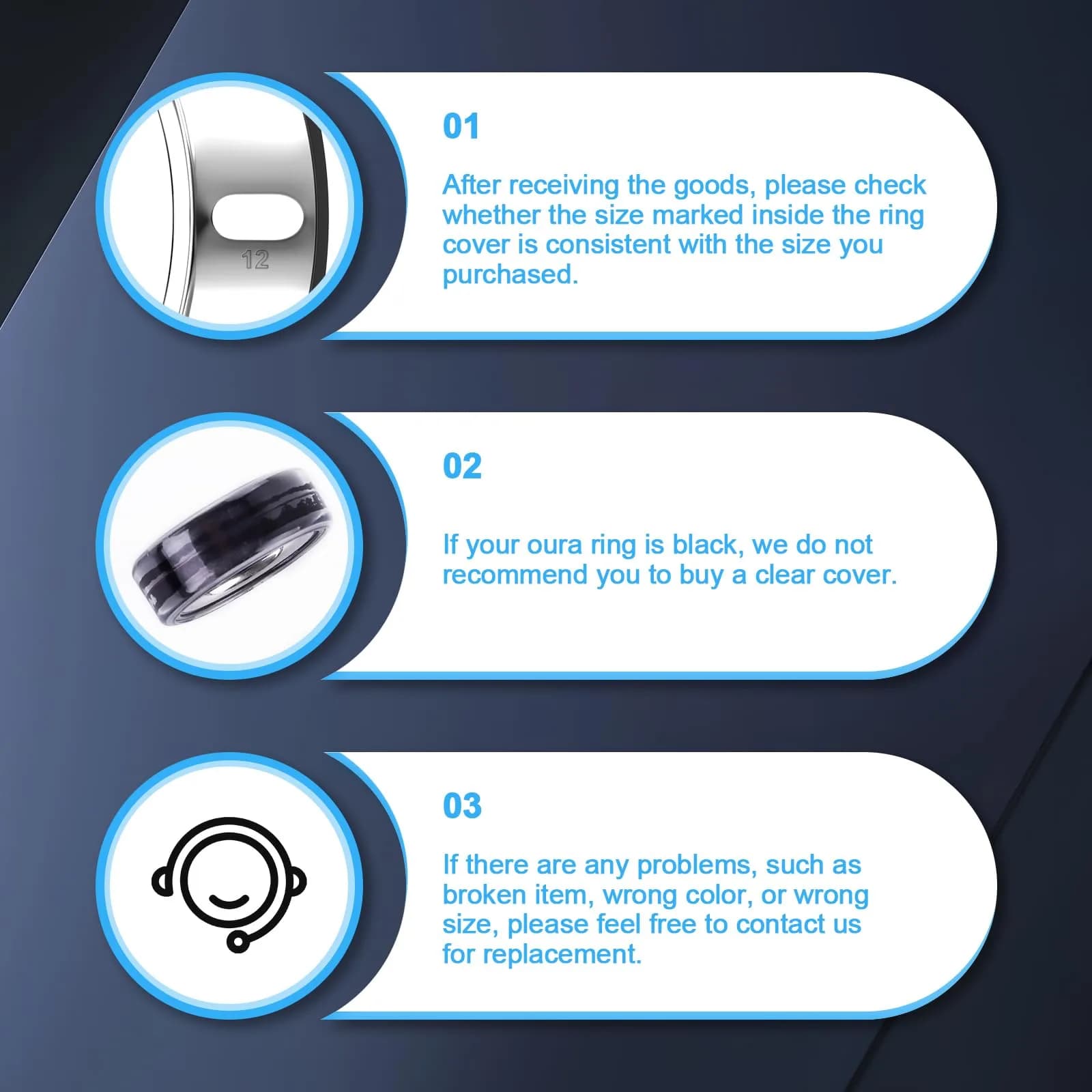 ZOOROO Oura Ring Cover (Size 12) | 3 Pack Clear+Gold TPU Protector - view 8