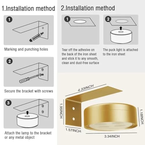 Xuolder Rechargeable Picture Light 3-Pack Gold | Magnetic LED Art Display Light with Remote, 300 Lumens, 3 Color Temps & 12 RGB Modes thumbnail 6