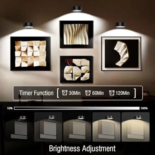 Xuolder Rechargeable Picture Light 3-Pack | Magnetic LED Art Display Light with Remote, 3 Color Temps & 12 RGB Modes thumbnail 3
