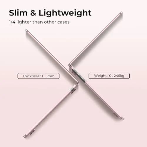 EooCoo Case for MacBook Air 13 inch M5/M4/M3/M2 | Crystal Pink Slim Hard Shell thumbnail 5