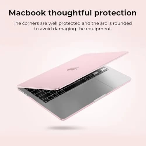 EooCoo Case for MacBook Air 13 inch M5/M4/M3/M2 | Crystal Pink Slim Hard Shell thumbnail 7