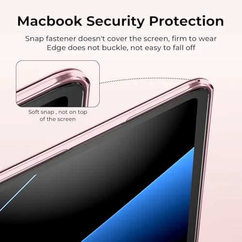 EooCoo Case for MacBook Air 13 inch M5/M4/M3/M2 | Crystal Pink Slim Hard Shell thumbnail 3