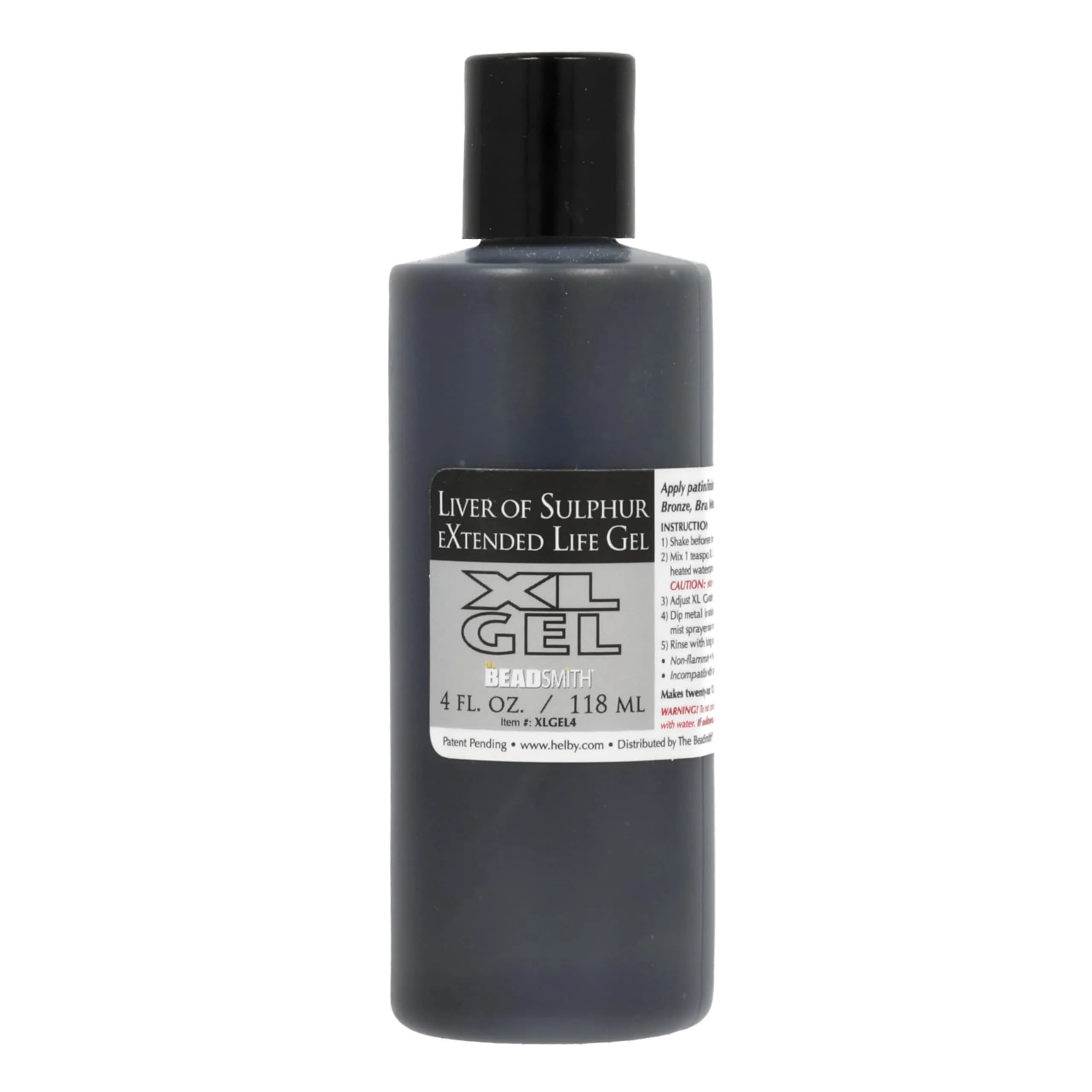 The Beadsmith XL Gel Liver of Sulfur 118ml | Patina Finish for Metal Art & Jewelry — 4 fl oz
