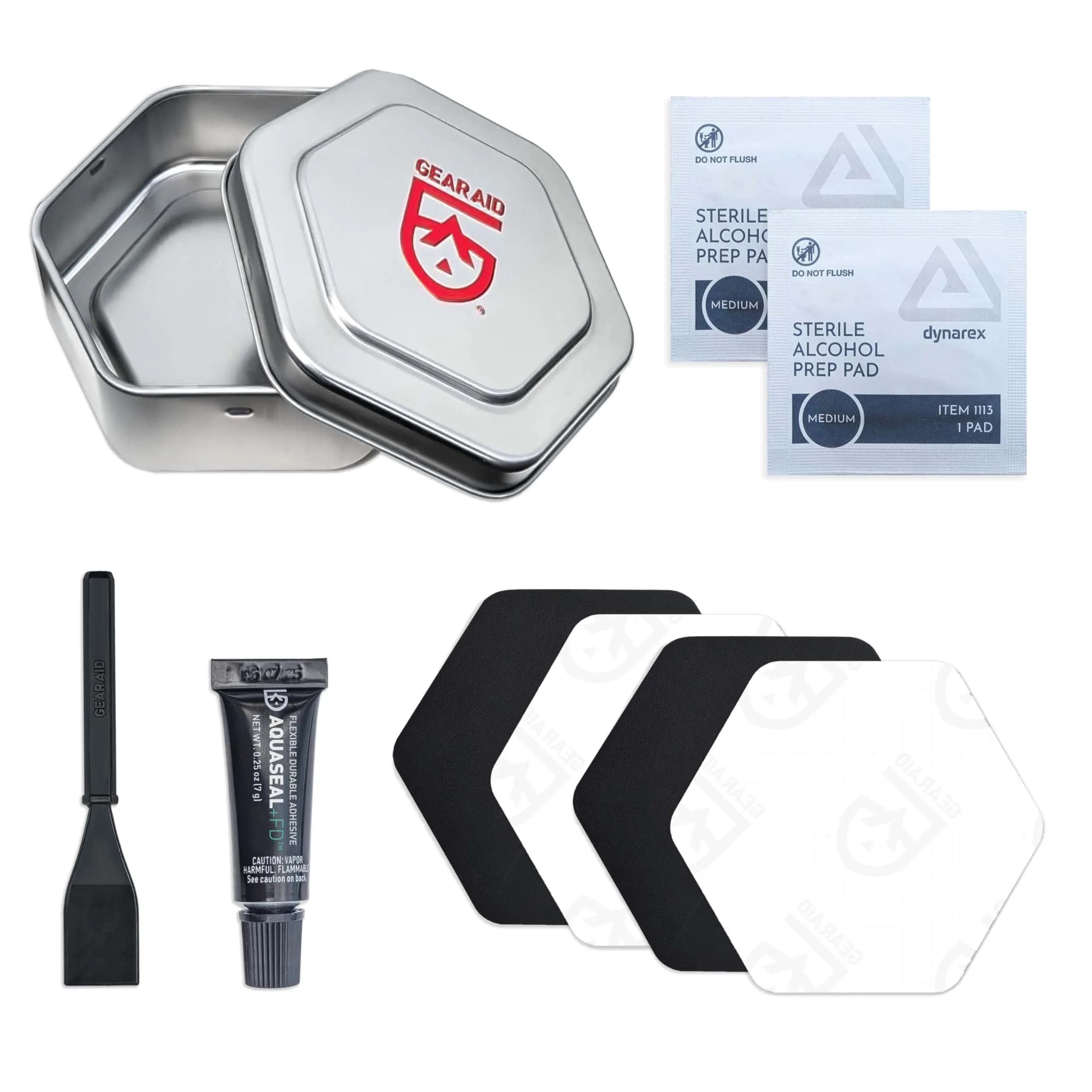GEAR AID Aquaseal FD River & Sea Repair Kit | Waterproof Adhesive & Tenacious Tape Patches (0.25 oz / 7.4 ml) - main product image