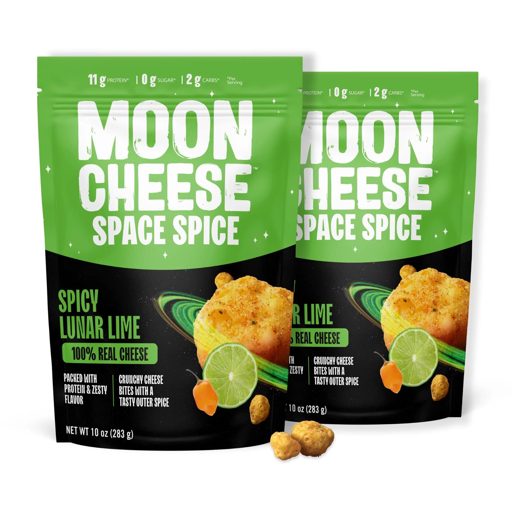 Moon Cheese Spicy Lunar Lime Cheese Bites | Protein & Gluten-Free Snack (10 oz, 2-Pack) thumbnail 1