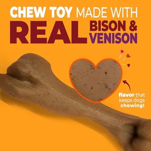 Nylabone Strong Chew Femur Bone Dog Toy with Real Bison & Venison Flavor, Large 4.5" (11.4 cm) thumbnail 2