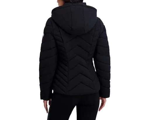 KARL LAGERFELD Paris Women's Chevron Lightweight Puffer Black Large | Stylish & Practical thumbnail 4