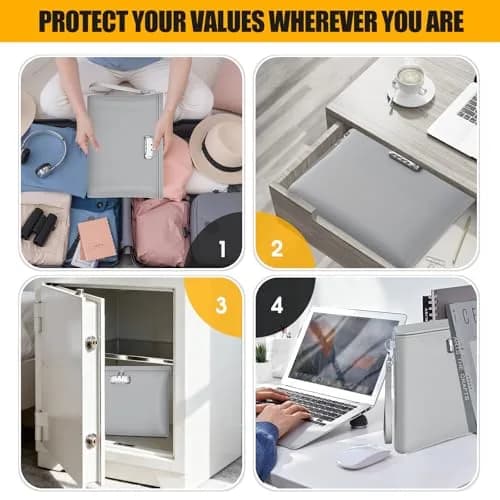 ZOOPIP Fireproof Document Bag Lock 14.3"x10.2" | Waterproof & Flame Resistant thumbnail 7
