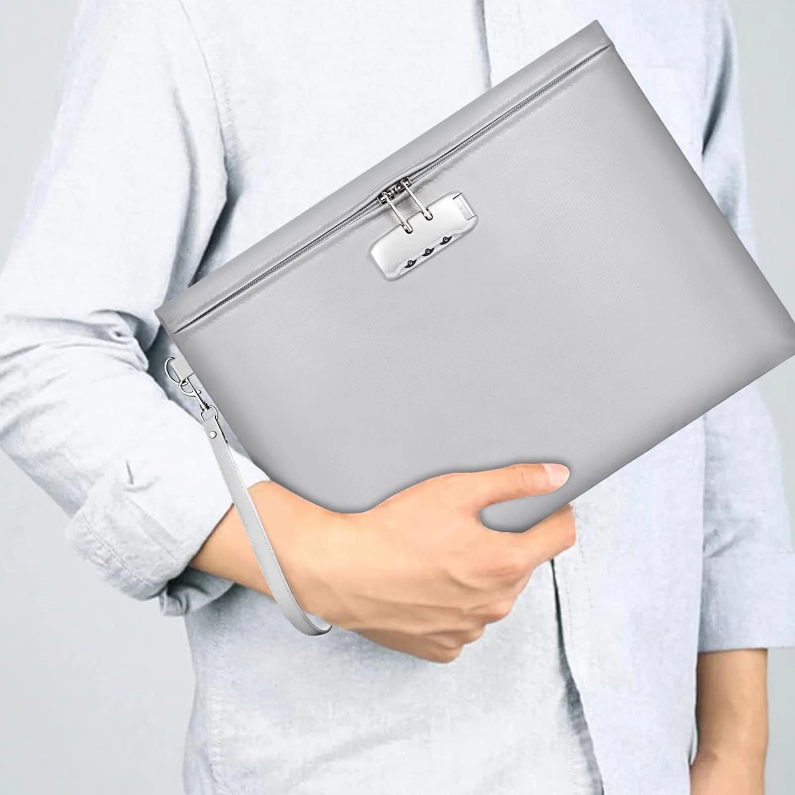 ZOOPIP Fireproof Document Bag with Lock, Waterproof Money Pouch 36cm x 26cm (14.3"x10.2") | Secure A4 Document Storage - view 2