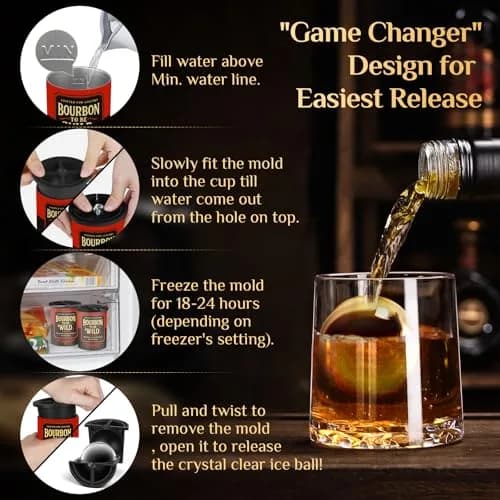 Miaowoof Clear Ice Ball Maker 2.5" | Slow-Melting Crystal Ice for Whiskey thumbnail 5