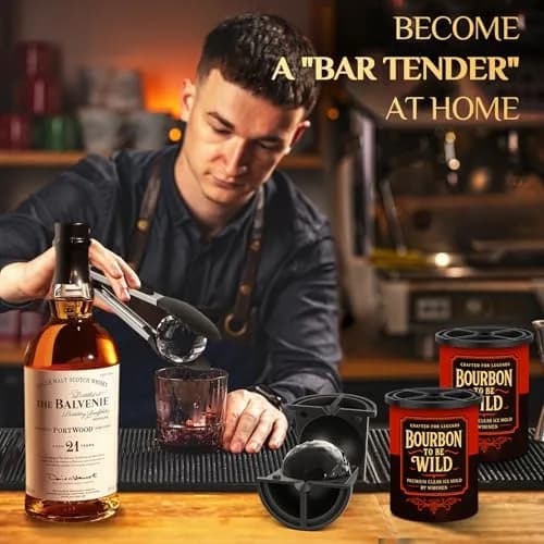 Miaowoof Clear Ice Ball Maker 2.5" | Slow-Melting Crystal Ice for Whiskey thumbnail 2