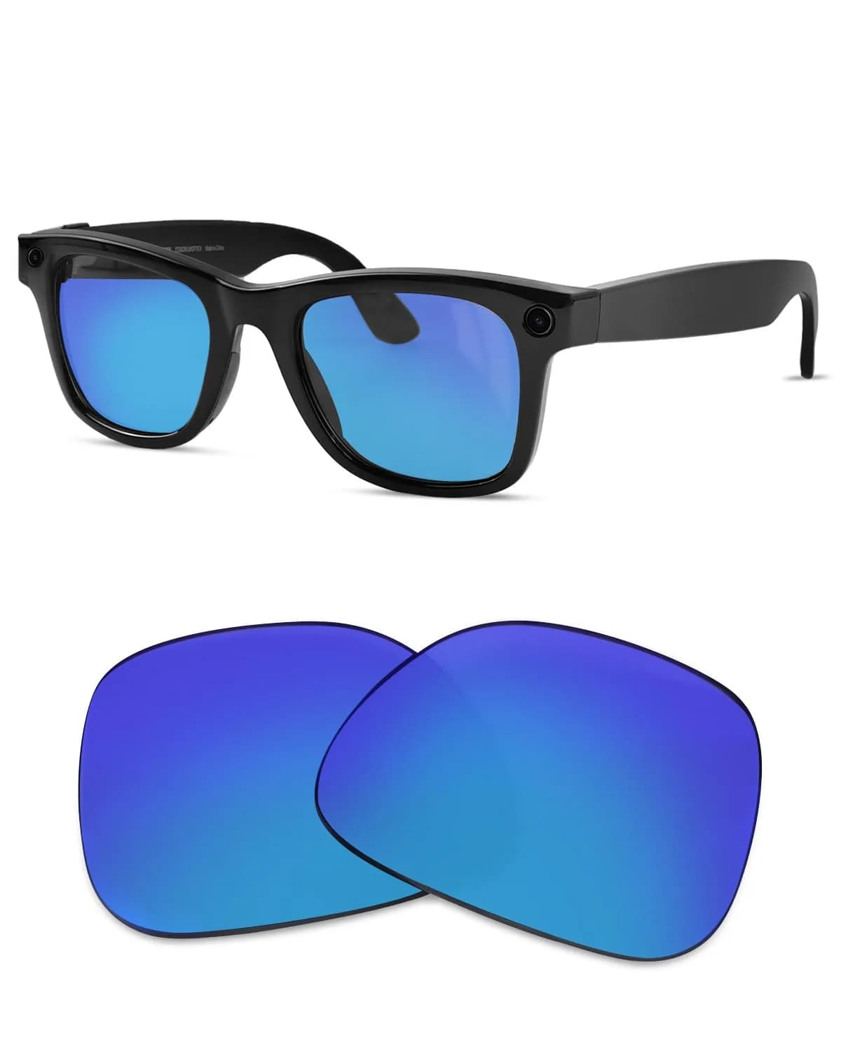 BandSmith Replacement Polarized Lenses for Ray-Ban Meta Wayfarer RW4008 & RW4012 (Large 53mm)
