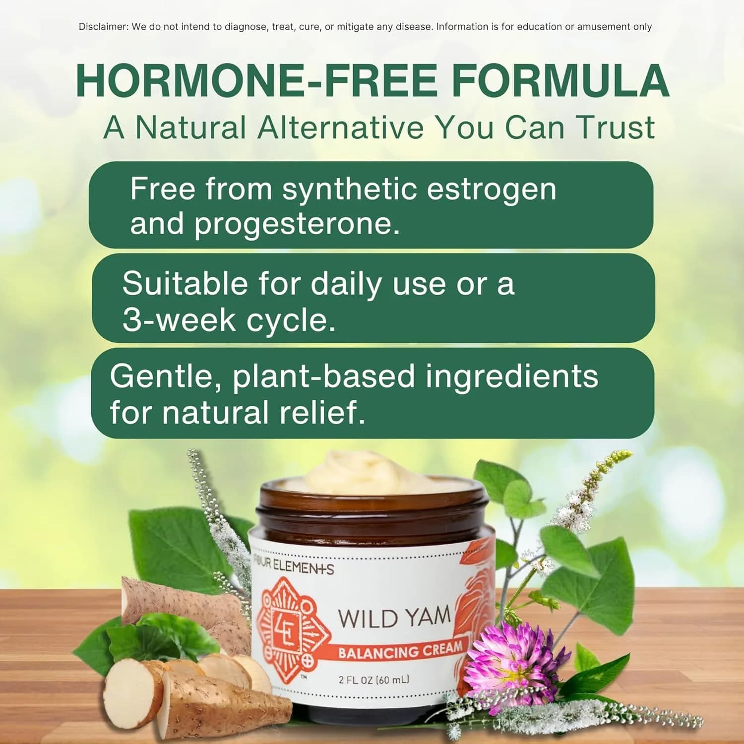 Four Elements 4E Wild Yam Balancing Cream 4 oz (2 x 2 oz) | Award-Winning Herbal Cream with Yam Root, Black Cohosh, Red Clover - view 5