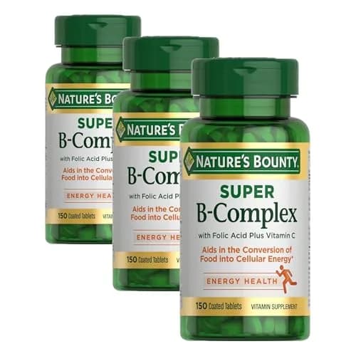 Nature's Bounty Super B Complex Vitamins with Vitamin C & Folic Acid, 150 Tablets (Pack of 3) | Supports Cellular Energy & Immune Health thumbnail 1