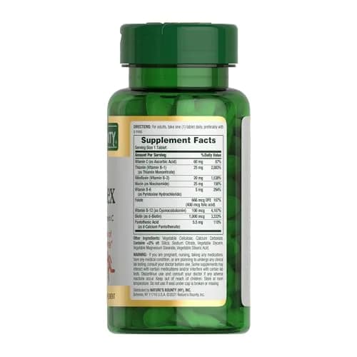Nature's Bounty Super B Complex Vitamins with Vitamin C & Folic Acid, 150 Tablets (Pack of 3) | Supports Cellular Energy & Immune Health thumbnail 8