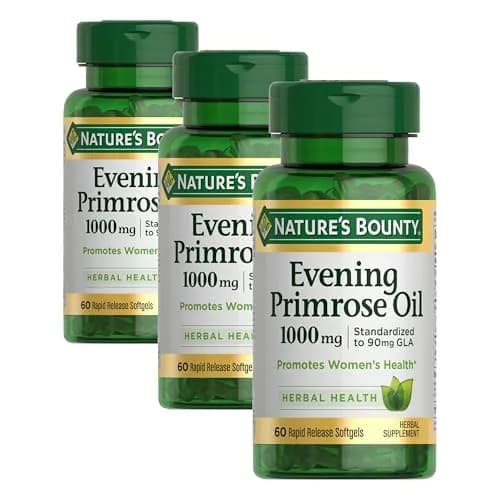 Nature's Bounty Primrose Oil 1000mg Gluten Free Herbal Supplement 180 Count (Pack of 3) | Promotes Women's Health thumbnail 1