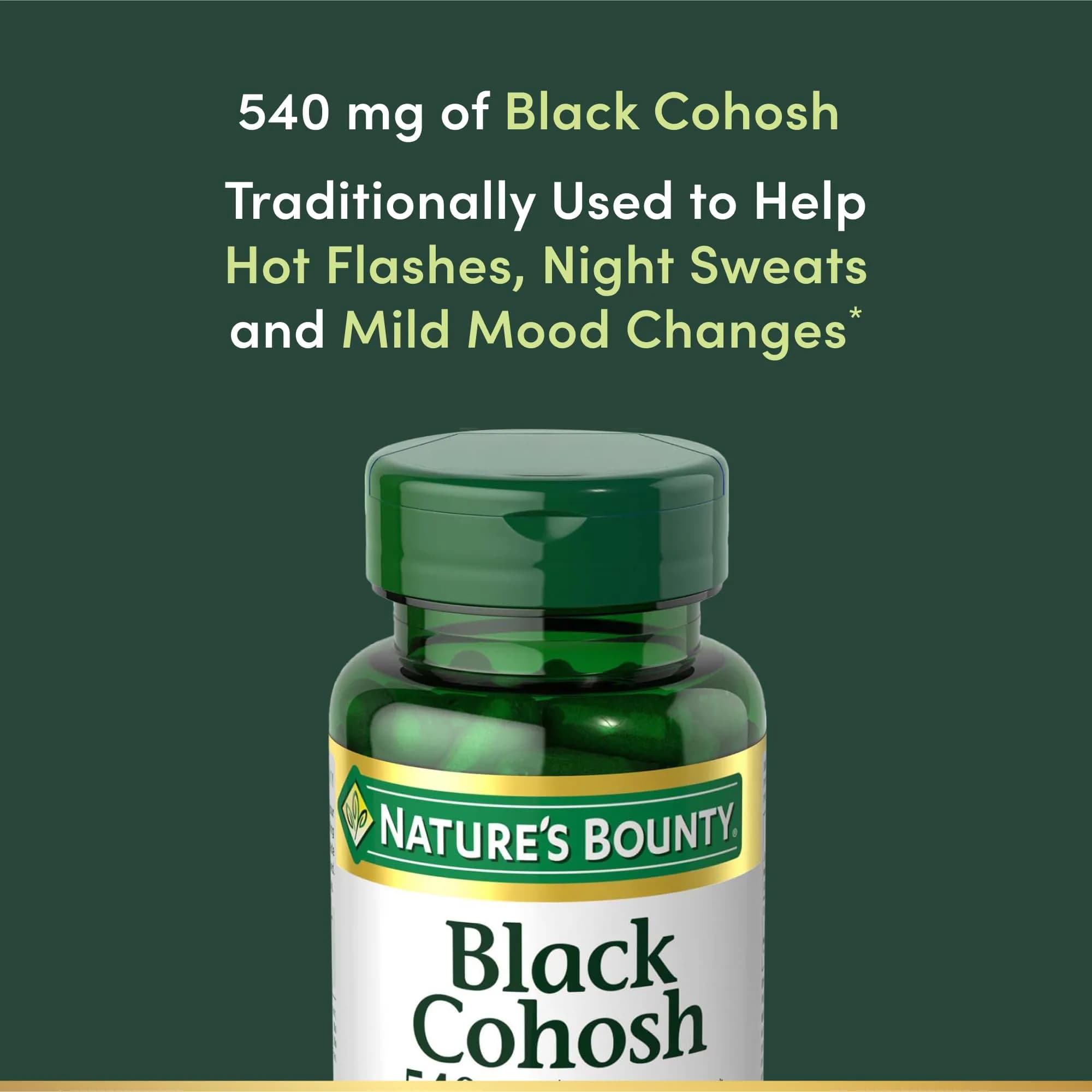 Nature's Bounty Black Cohosh Root Pills Herbal Health Supplement 540 mg 300 Capsules (Pack of 3) | Natural Menopausal Support - view 4