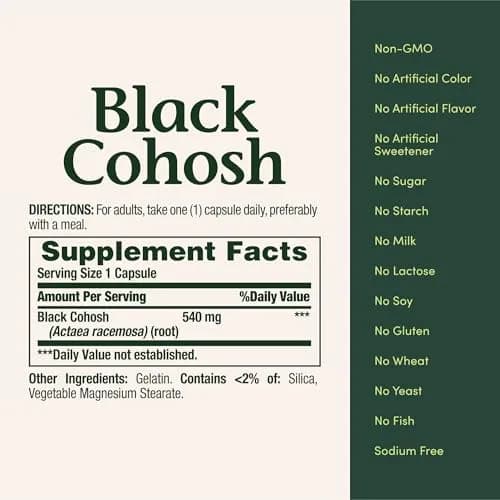Nature's Bounty Black Cohosh Root Pills Herbal Health Supplement 540 mg 300 Capsules (Pack of 3) | Natural Menopausal Support thumbnail 6