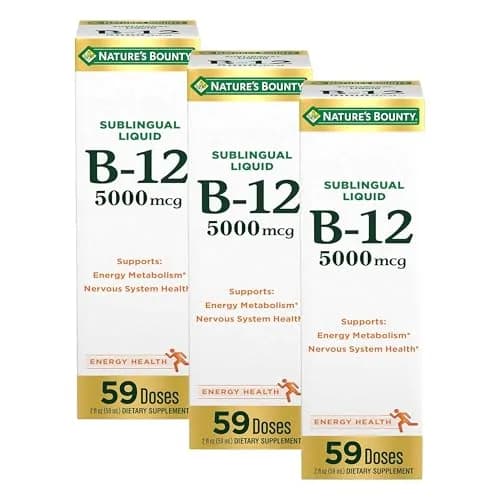 Nature's Bounty Vitamin B12 Sublingual Liquid 5000 mcg 177ml (6 Fl Oz) | Cardiovascular & Cellular Energy Support thumbnail 1