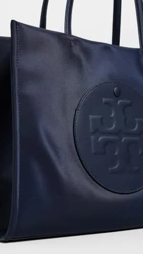Tory Burch Ella Small Tote New Navy | Compact Structured Handbag for Work & Travel thumbnail 4