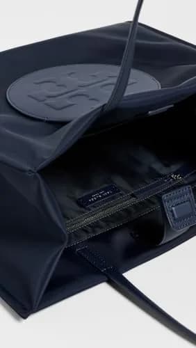 Tory Burch Ella Small Tote New Navy | Compact Structured Handbag for Work & Travel thumbnail 5