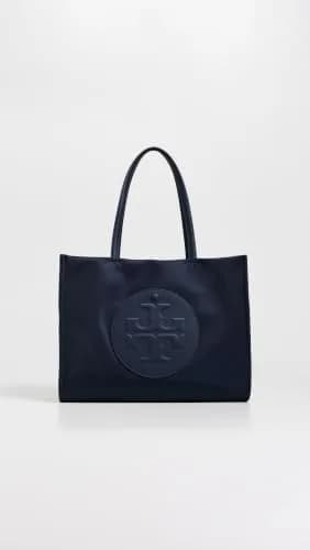 Tory Burch Ella Small Tote New Navy | Compact Structured Handbag for Work & Travel thumbnail 2