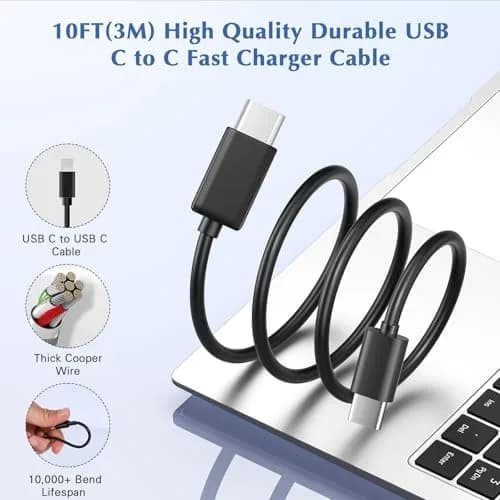 SpeedScope Samsung Super Fast Charger 45W Type C | 2 Pack 10FT Long Cord for Galaxy S26 Ultra thumbnail 5