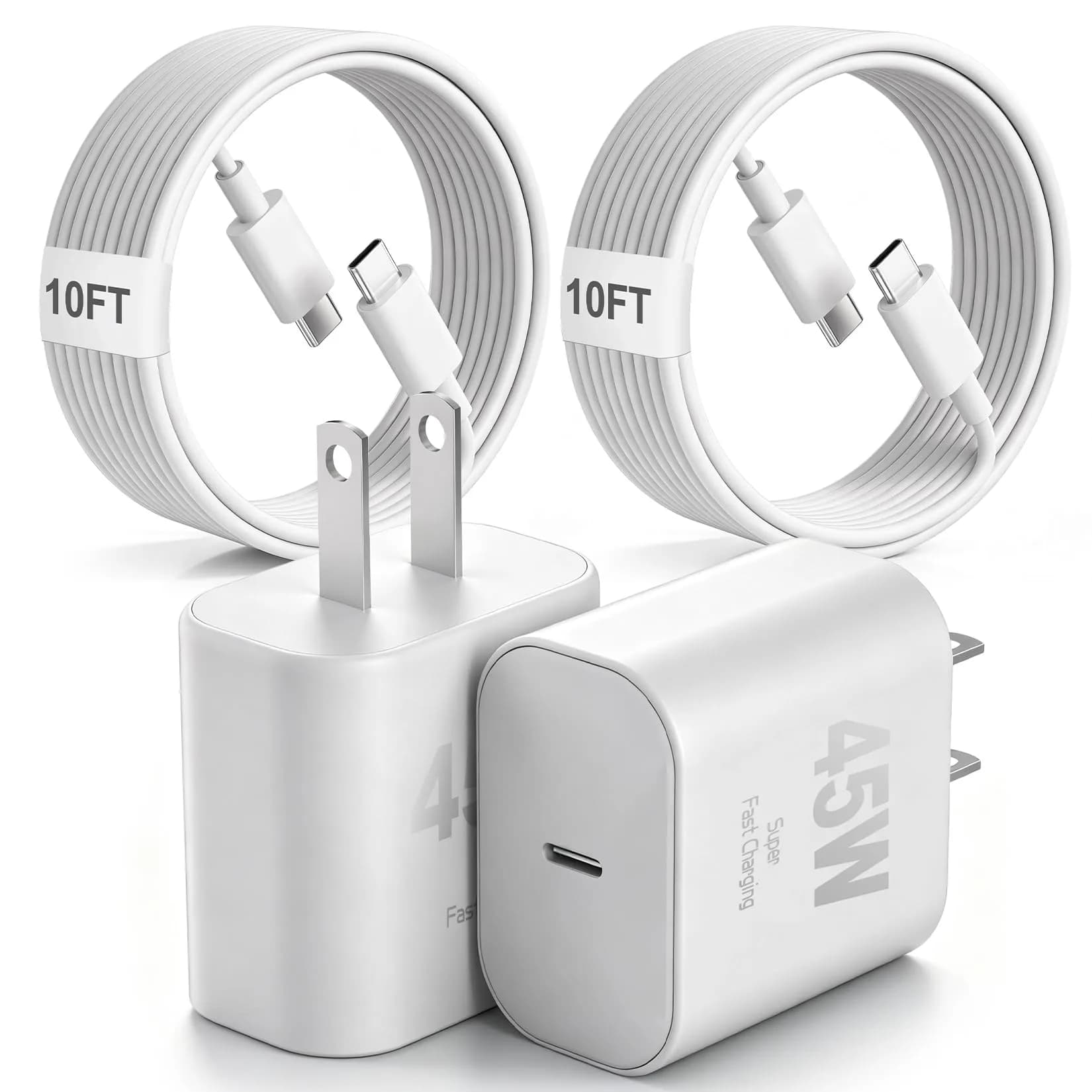 SpeedScope 45W USB C Fast Charger & 10FT Cable | Compatible with Galaxy S26 Ultra/S25+/S24+ thumbnail 1