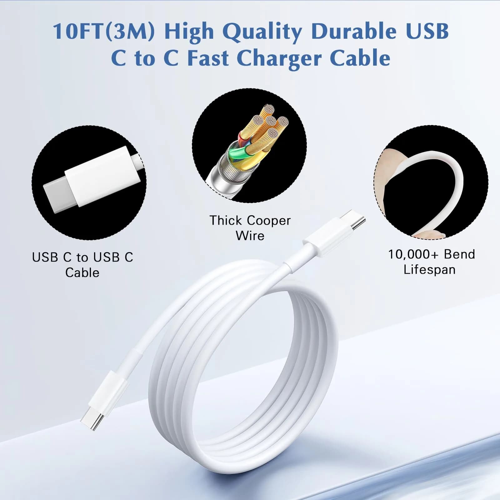 SpeedScope 45W USB C Fast Charger & 10FT Cable | Compatible with Galaxy S26 Ultra/S25+/S24+ thumbnail 5