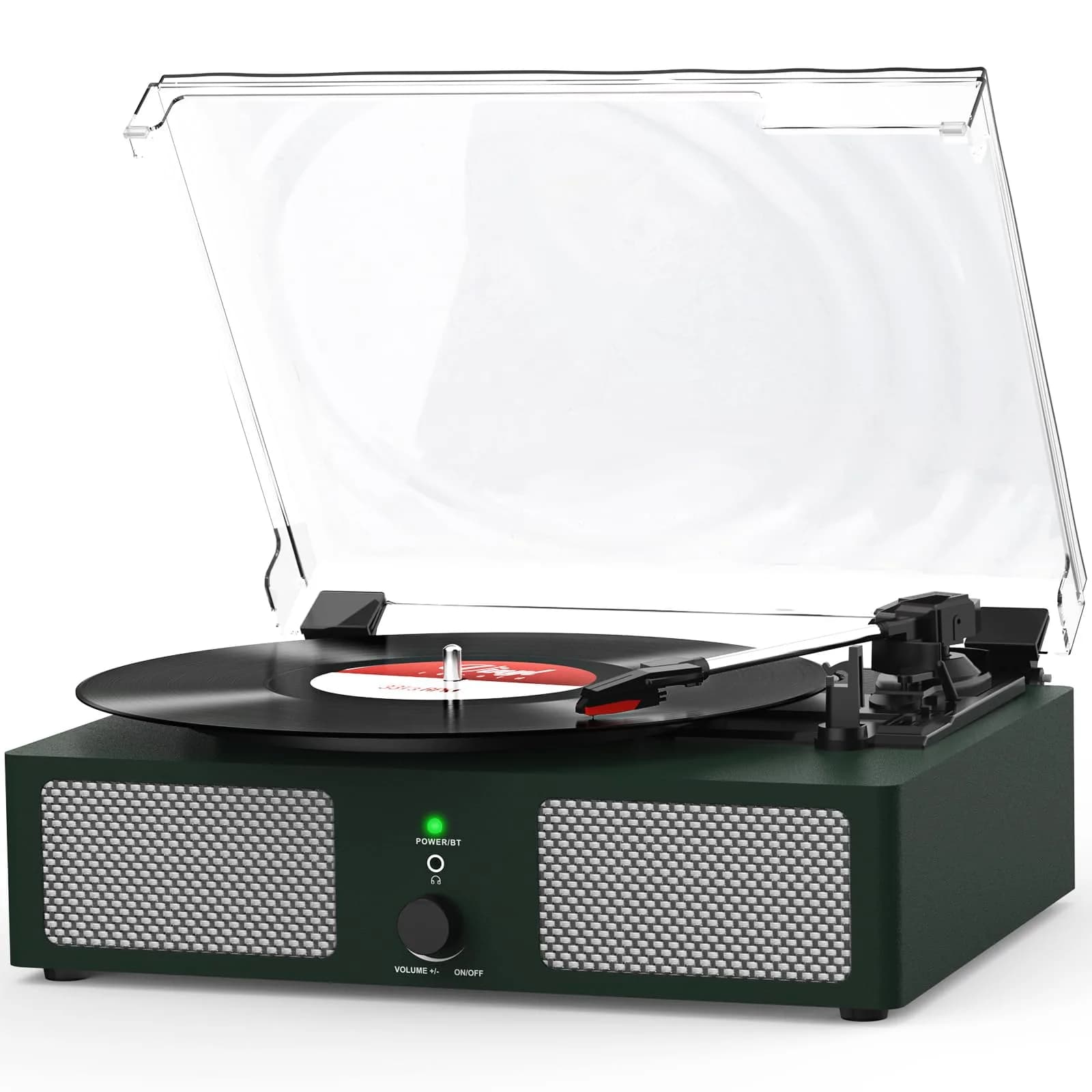 Udreamer Green Belt Drive Turntable with Speakers & USB | 3-Speed Vinyl Record Player — Green
