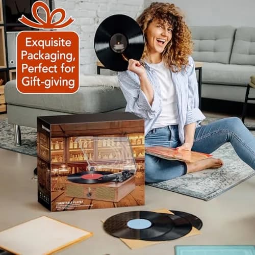 Udreamer Green Belt Drive Turntable with Speakers & USB | 3-Speed Vinyl Record Player thumbnail 8