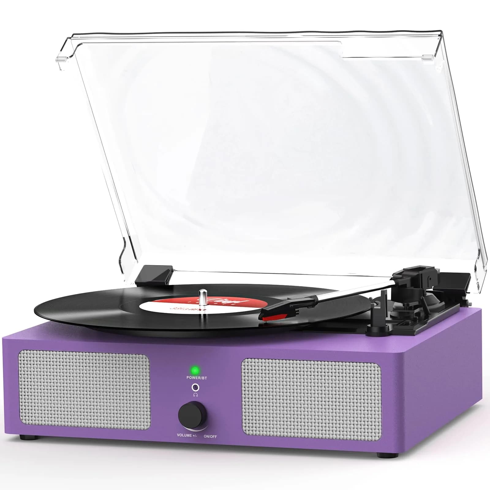 Udreamer Purple Vinyl Record Player with Built-in Speakers & Bluetooth, 3-Speed Belt Drive, 32.5cm (12.8") | Imported for India - main product image