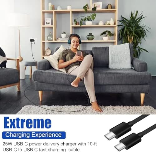 SpeedScope Super Fast Samsung Charger 25W USB C | 2 Pack, 10FT Long Type C Cable thumbnail 7