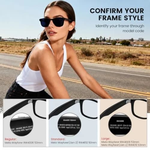 MAKCPOIMER Polarized Replacement Lenses for Ray-Ban Meta Wayfarer RW4006/RW4012 50mm & RW4008/RW4012 53mm | Enhanced Clarity & UV Protection thumbnail 5