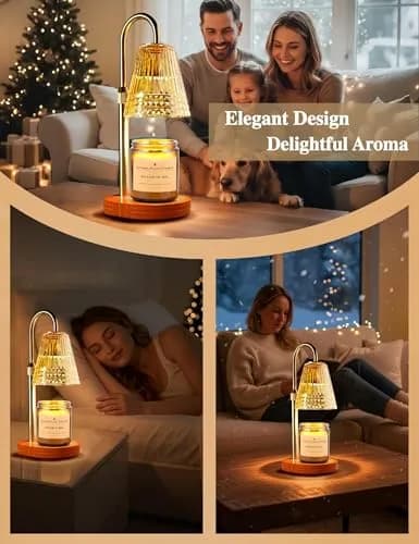 Exovyn Candle Warmer Lamp with Timer & Adjustable Height, Dimmable Light, Antique Gold 12.2 inch (31 cm) | Elegant Home Décor & Housewarming Gifts thumbnail 7