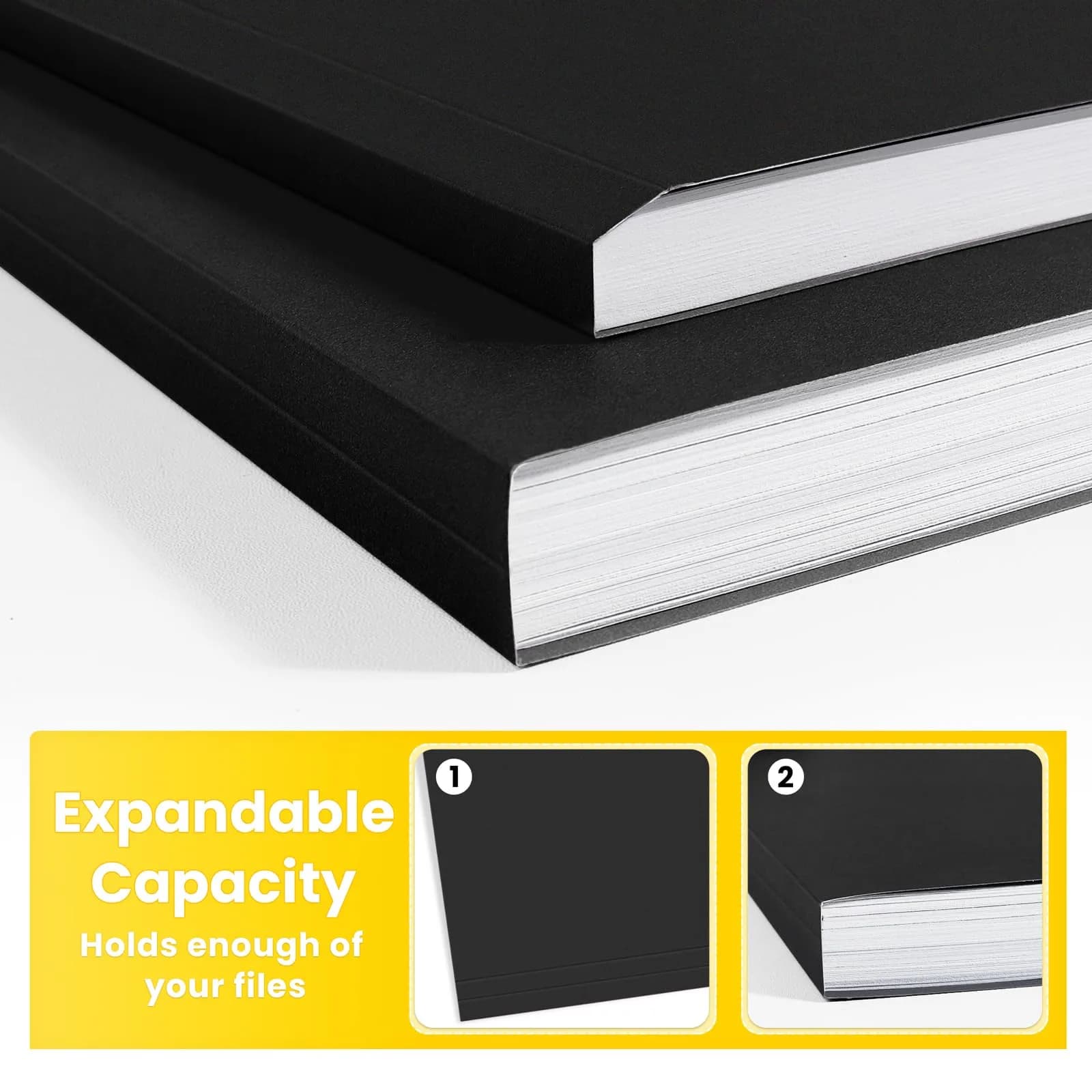 SUNEE 30-Pack Black File Folders, Letter Size, 1/3 Cut Tab | Premium Paper for Home Office School - view 4