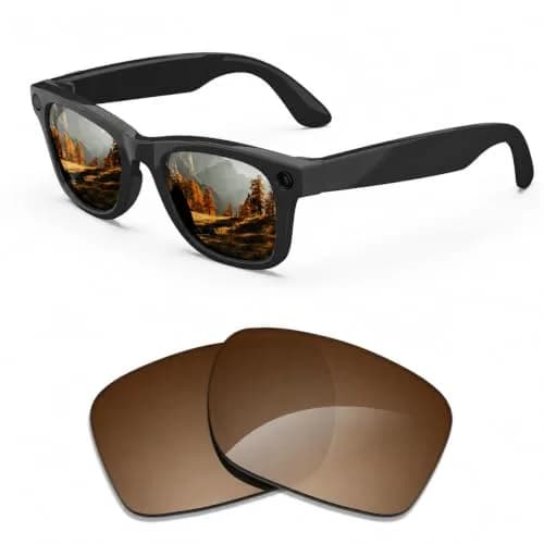 MAKCPOIMER Replacement Polarized Lenses for Ray-Ban Meta Wayfarer | Accurate Fit & UV Protection thumbnail 1