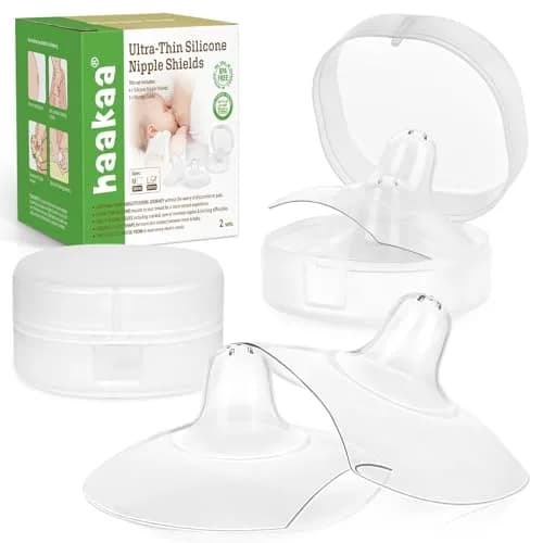 haakaa Silicone Nipple Shields for Breastfeeding Newborns (24mm, 4pcs) | Food-Grade Silicone for Latching Difficulties thumbnail 1