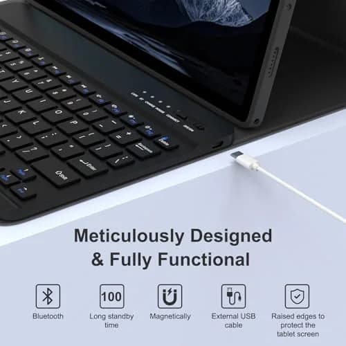 MMK Keyboard Case for Samsung Galaxy Tab A11+ / A9+ | 11 Inch, Black, Detachable Keyboard thumbnail 6