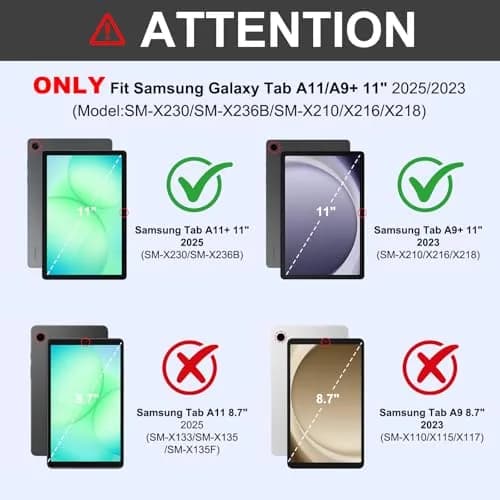 MMK Keyboard Case for Samsung Galaxy Tab A11+ / A9+ | 11 Inch, Black, Detachable Keyboard thumbnail 2