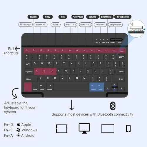 MMK Keyboard Case for Samsung Galaxy Tab A11+ / A9+ | 11 Inch, Black, Detachable Keyboard thumbnail 3