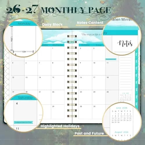 Pinchoco Planner 2026-2027 | Academic Weekly & Monthly Organizer, 6.3" x 8.4" thumbnail 4