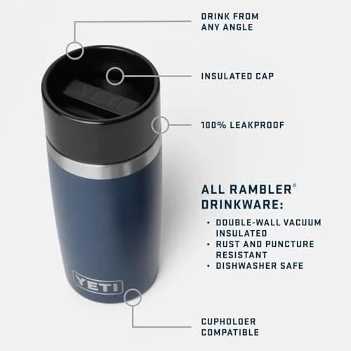 YETI Rambler 8 oz Travel Bottle | Stainless Steel, Vacuum Insulated, Leakproof Cap for On-the-Go Hydration thumbnail 2