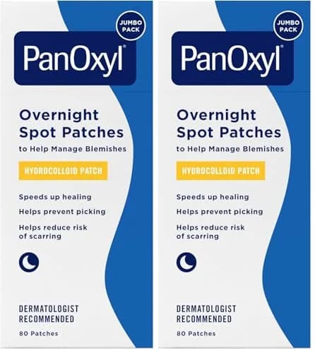 PanOxyl PM Overnight Spot Patches, 80 Count (Pack of 2) | Hydrocolloid Healing for Blemishes thumbnail 1