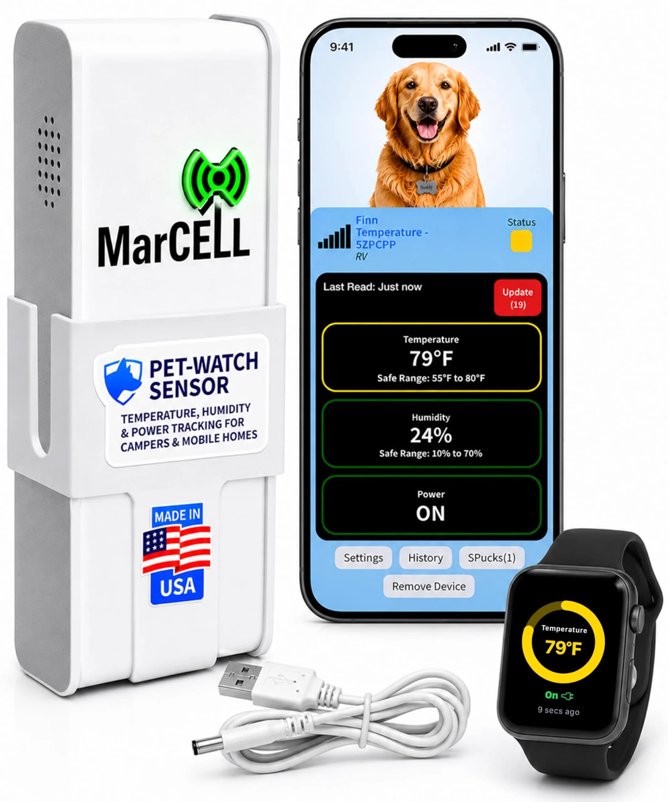 MarCELL Cellular Pet Temperature Monitor for RVs – No WiFi Needed | Instant Alerts & Cellular Advantage (100-120 chars)