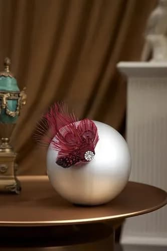 BABEYOND Peacock Feather Hair Clip with Rhinestones | 1920s Flapper Accessory for Women (One Size, Wine Red) thumbnail 2