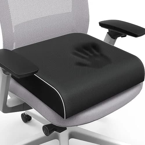 SweetSlubr Memory Foam Seat Cushion 48cm (19") x 43cm (17") | Tailbone Pain Relief for Office Chairs & Cars thumbnail 1