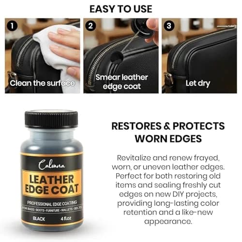 Calvana Leather Edge Coat 4oz | Flexible, Water-Resistant Sealant & Finish for Leather Edges thumbnail 4
