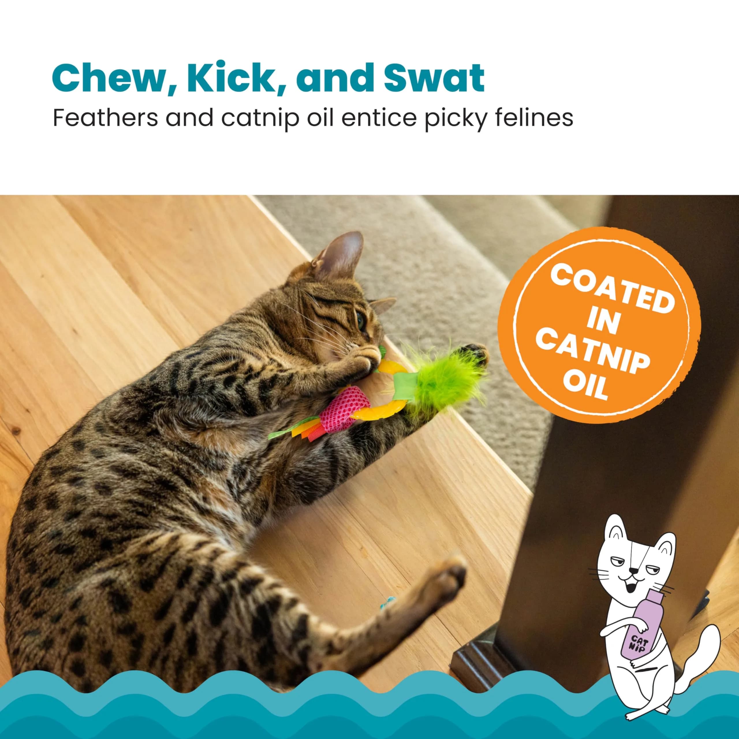 Catstages Dental Pineapple Teether Cat Toy | Textured Mesh & Catnip Oil Infused for Teething Relief - view 4
