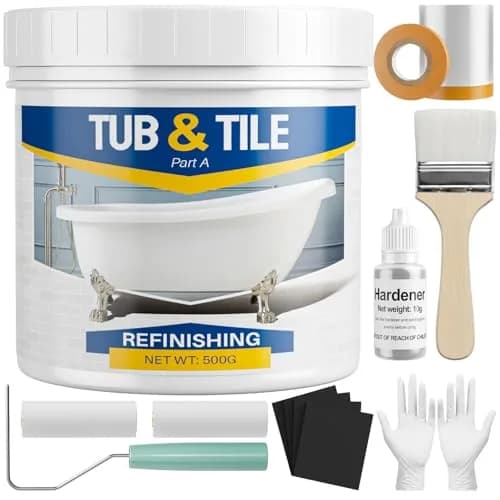 IRONABLE Tub and Tile Paint Refinishing Kit, 17oz White | Easy DIY Bathroom & Kitchen Renovation thumbnail 1